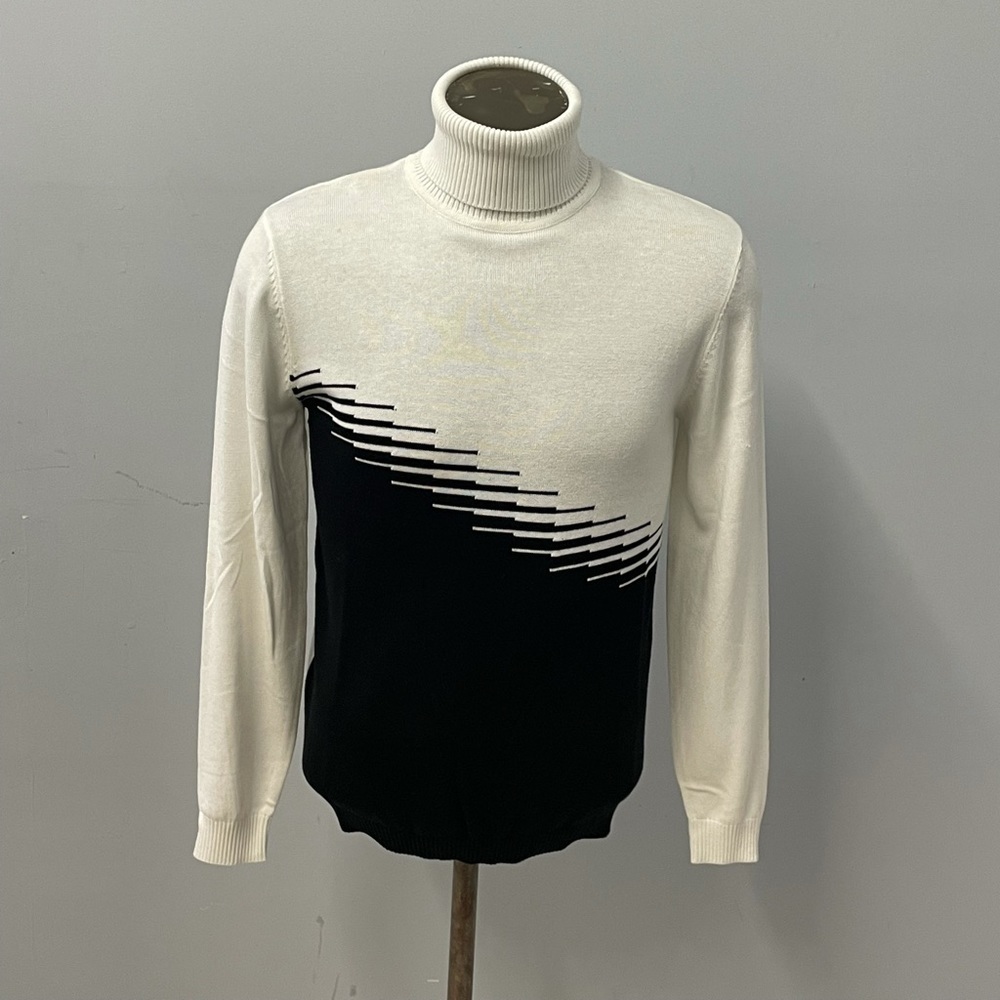 Lavane sweater turtleneck black/white knitted regular fit